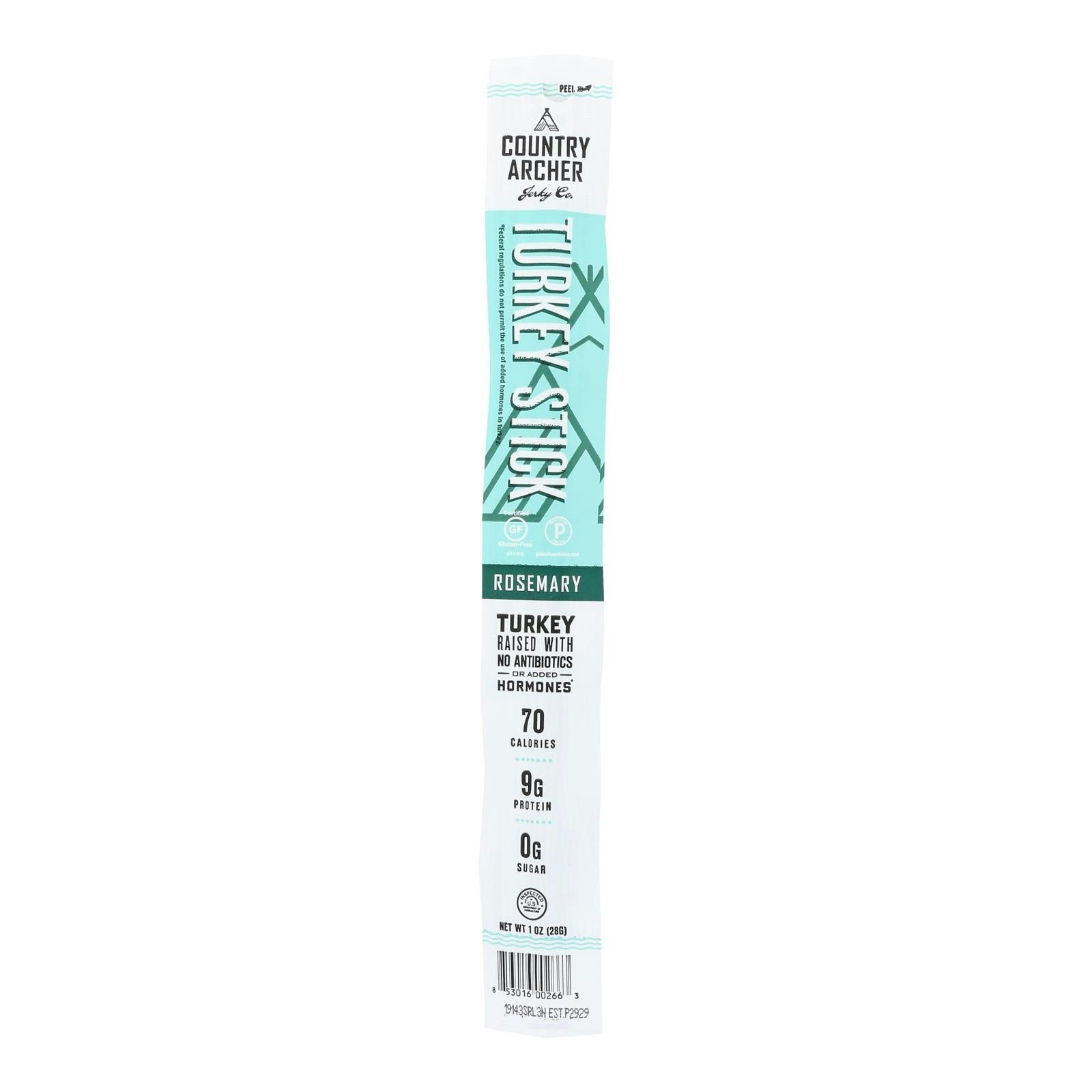 Country Archer - Jerky Turkey Stick Rosemary 1 oz (Pack of 18)