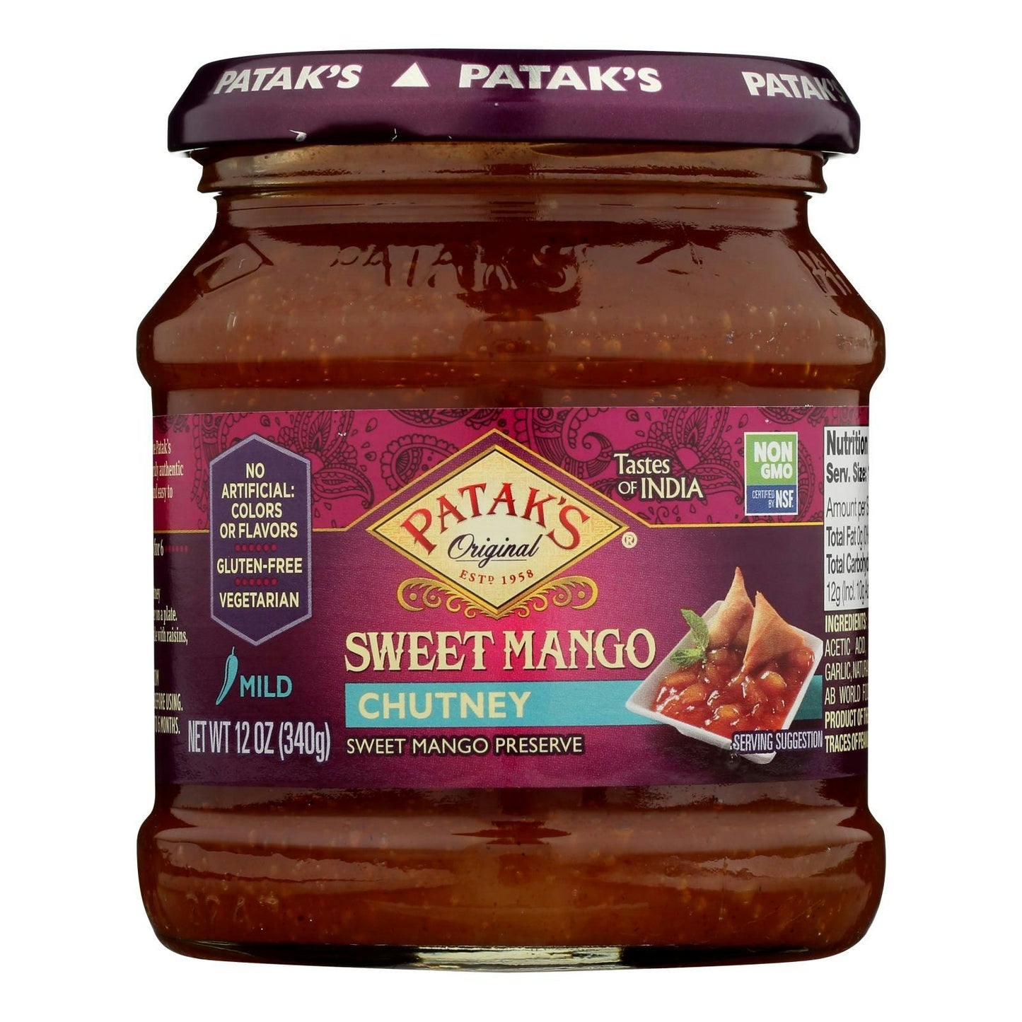 Pataks Chutney - Sweet Mango - Mild - 12 oz (Pack of 6)
