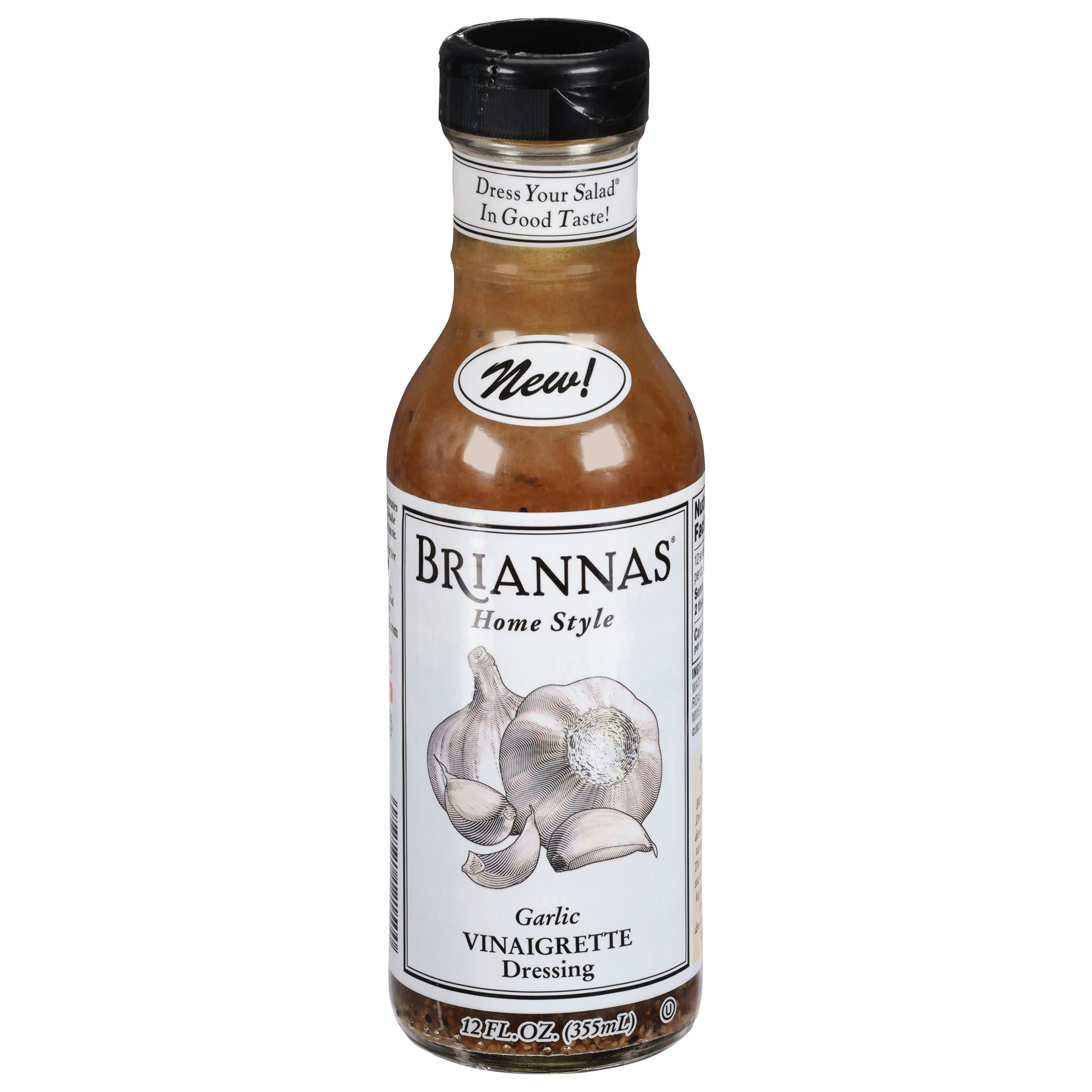 Briannas Dressing Garlic Vinaigrette 12 oz (Pack of 6)