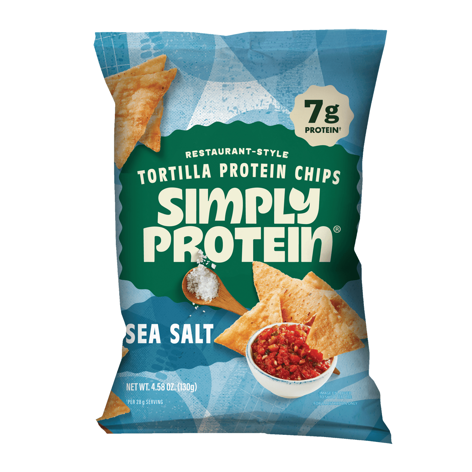 SIMPLYPROTEIN (Pack of 12) Simply Protein Chips Tortilla Sea Salt Corn Tortilla 4.58 Oz