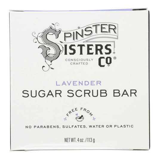 Spinster Sisters Co Bar Sugar Scrub Lavender 4 Oz