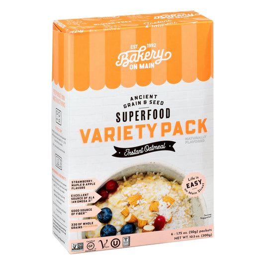 Bakery On Main Oatmeal Instant 3 Variety Pack 10.5 Oz (Pack of 6)