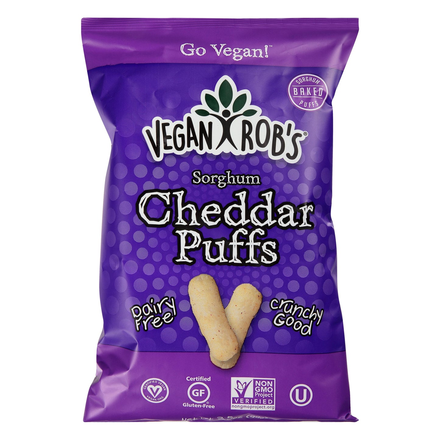 Veganrobs Puffs Cheddar Dairy Free 3.5 oz (Pack of 12)