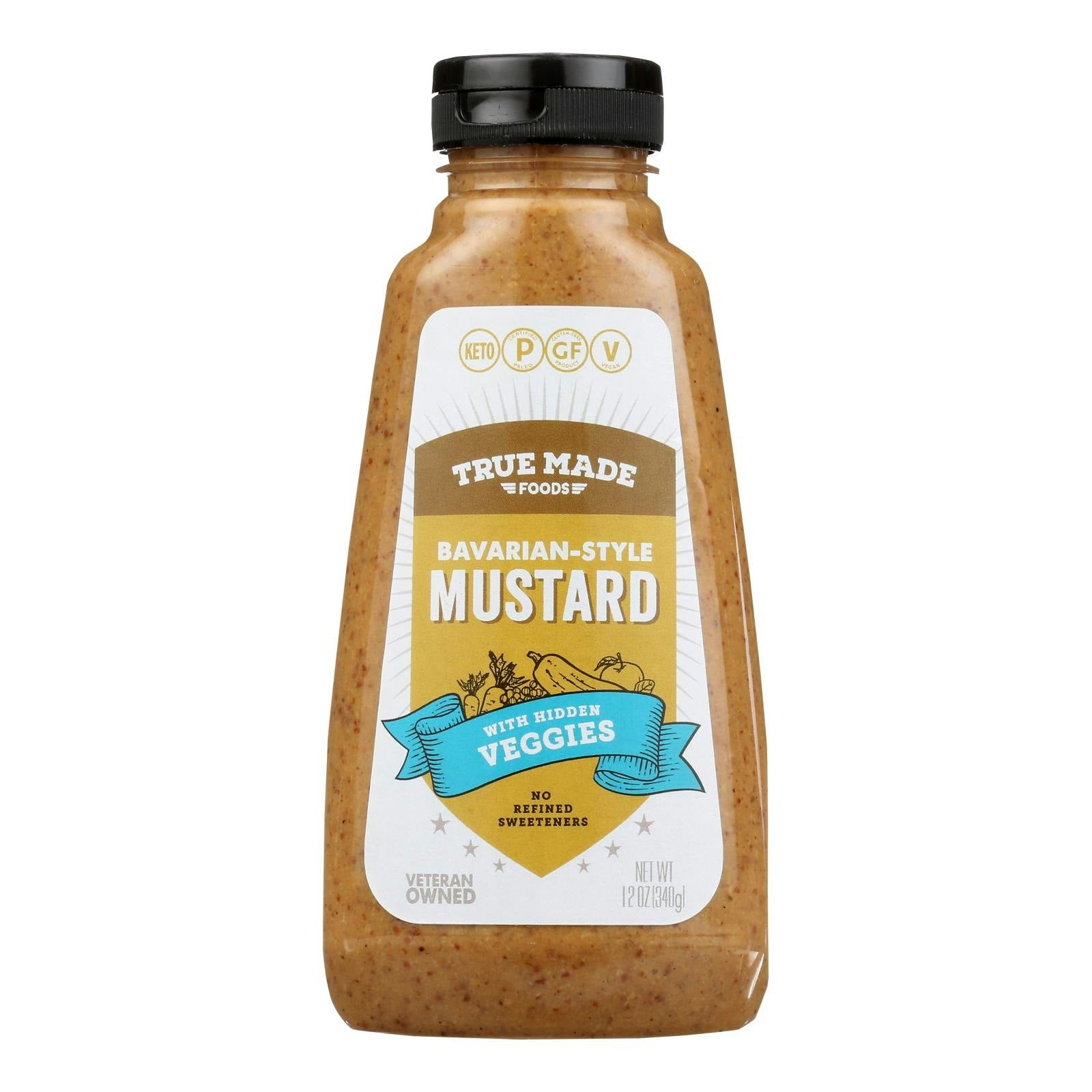 True Made Foods-Bavarian Style Mustard with Hidden Veggies 12 oz (Pack of 6)