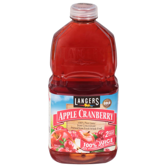 Langers Juice Apple Cranberry 100% 64 Fo Pack of 8