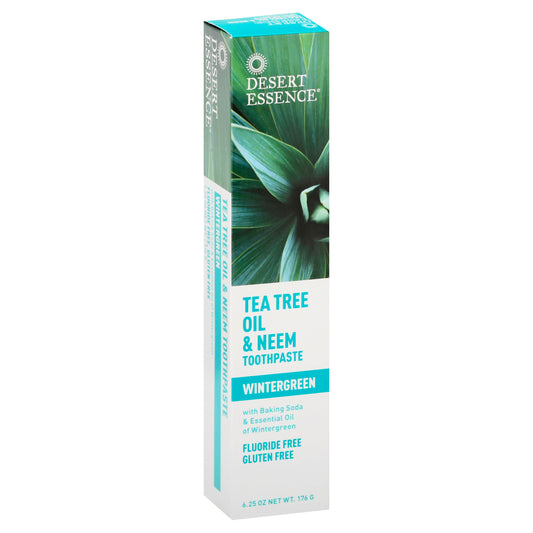 Desert Essence Toothpaste Tea Tree Neem 6.25 oz (Pack of 3)