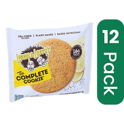 Lenny and Larrys Lemon Poppy Seed Complete Cookie - 4 Ounce (Pack of 12)