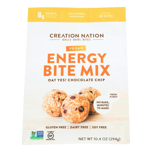 Creation Nation Oat Yes! Chocolate Chip Vegan Energy Bite Mix - 10.4 oz (Pack of 6)