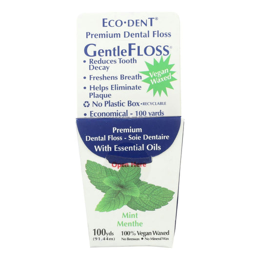 Eco-Dent GentleFloss Premium Dental Floss Mint - 100 Yards (Pack of 6)