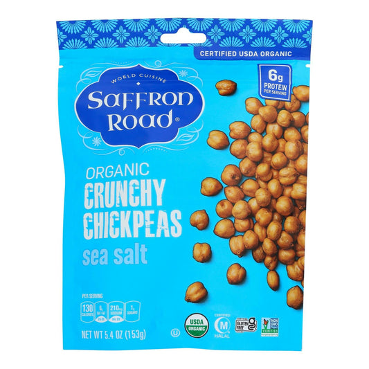 Saffron Road Crunchy Chickpeas Halal Sea Salt Organic - 5.4 oz (Pack of 6)
