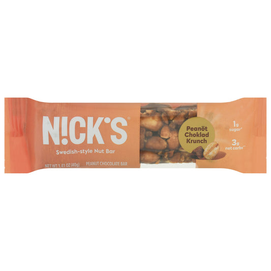 Nick's Peanut Chocolate Krunch Bar - 1.41 Oz (Pack of 12)