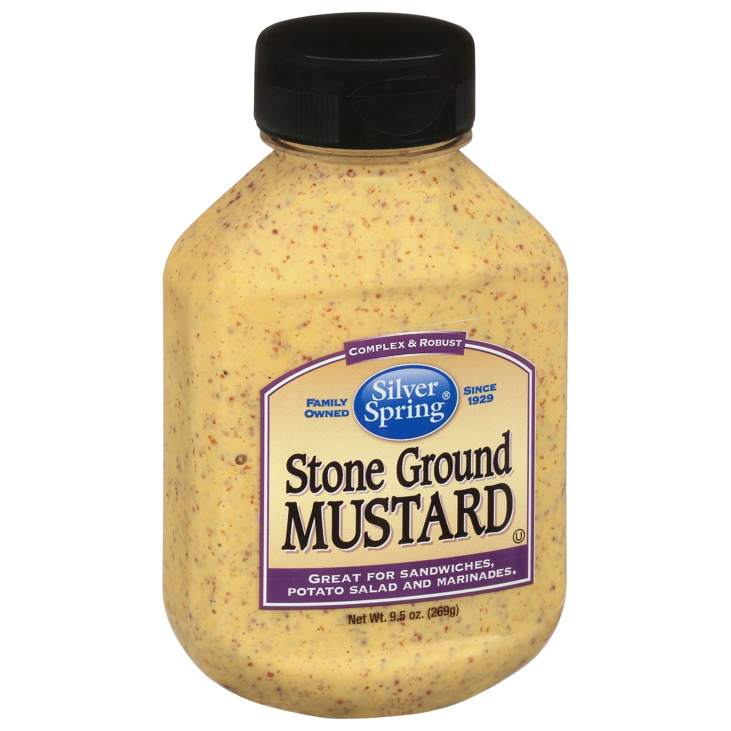 Silver Springs Mustard Stone Ground 9.5 oz (Pack of 9)