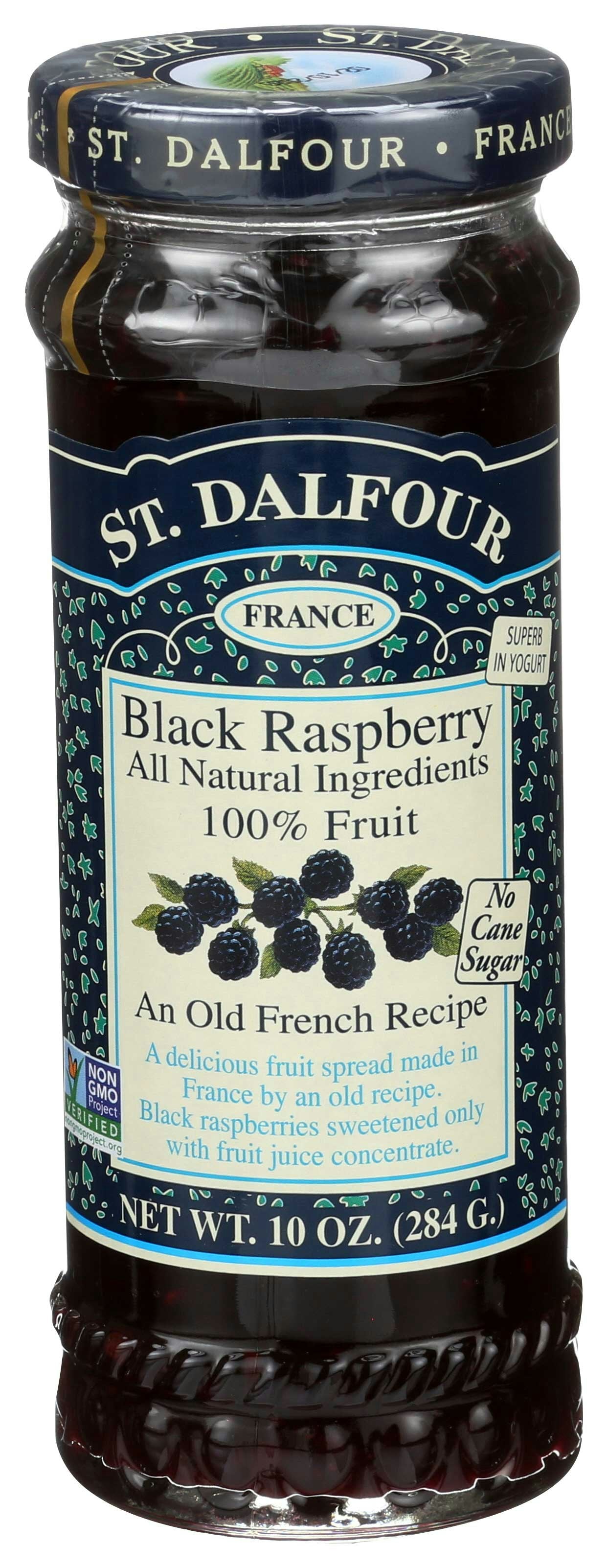 St.Dalfour BLACK RASPBERRY ALL FRUIT 10 Oz Pack of 6