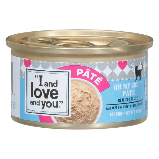 I & Love & You Cat Food Can On My Cod Pate 3 Oz Pack of 24