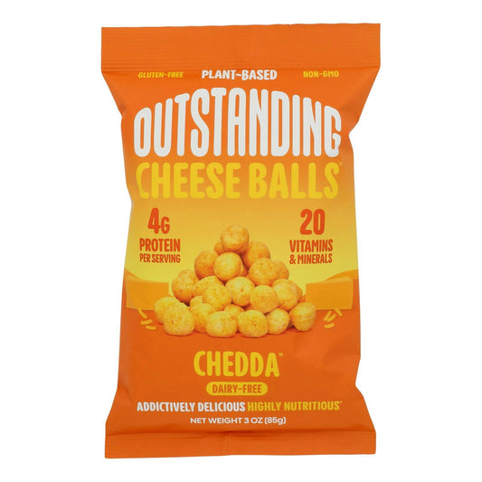 Outstanding Foods - Cheese Balls Chedda 3 oz (Pack of 8)