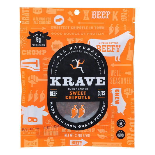 Krave Beef Jerky - Sweet Chipotle 2.7 oz (Pack of 8)