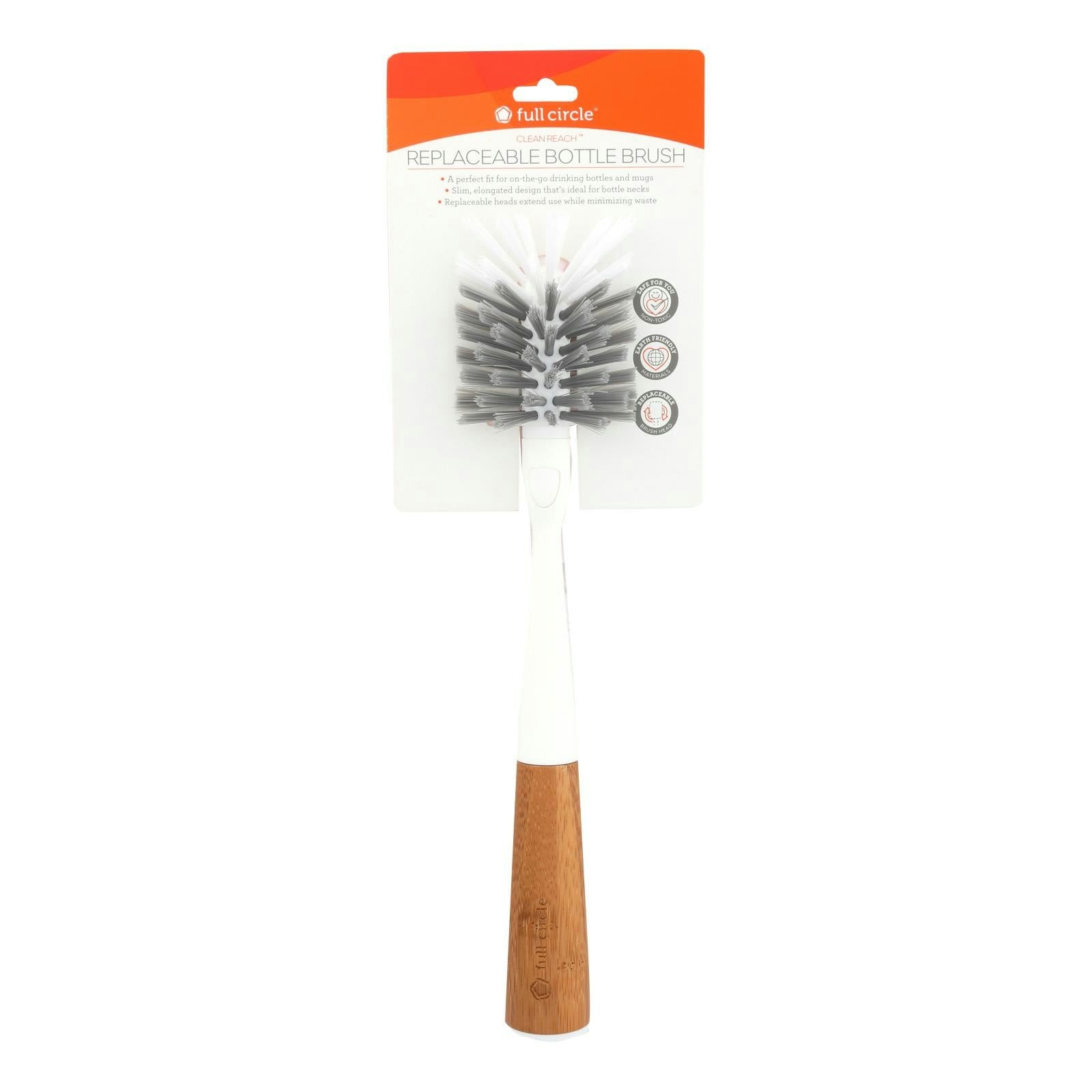 Full Circle Home - Clean Reach Bottle Brush - White 1 Ea Pack of 6