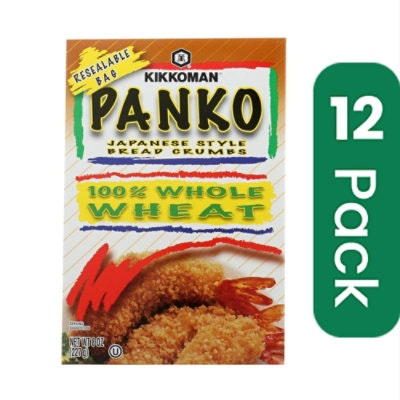 Kikkoman Panko Whole Wheat Bread Crumbs - 8 oz (Pack of 12)