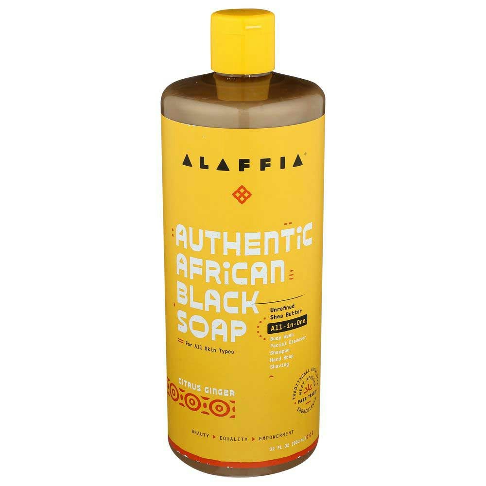 Alaffia Citrus Ginger Authentic African Black Soap - 32 Fluid Ounce