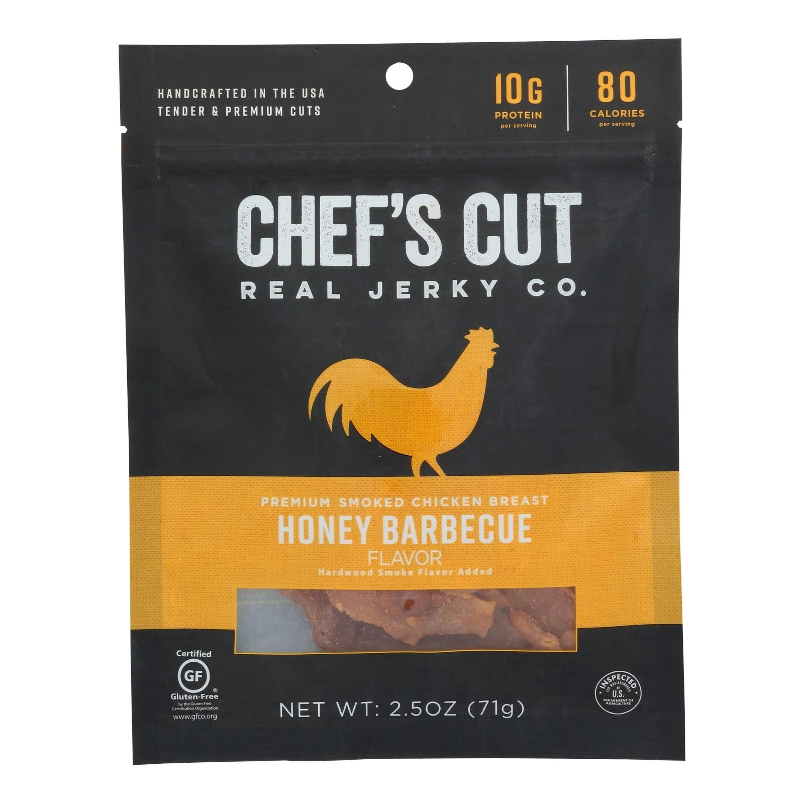 Chef's Cut Jerky - Real Chicken Jerky Honey Barbecue 2.5 oz (Pack of 8)