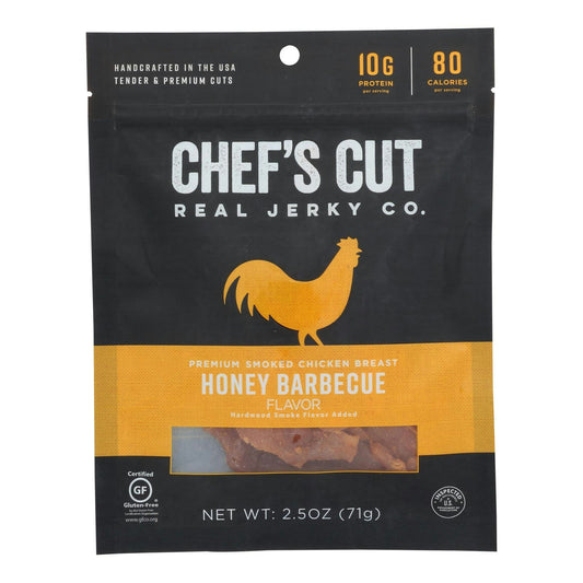 Chef's Cut Jerky - Real Chicken Jerky Honey Barbecue 2.5 oz (Pack of 8)