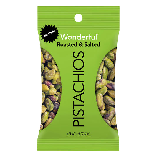 Wonderful Roasted & Salted Pistachio No Shells  2.5 oz (Pack of 8)