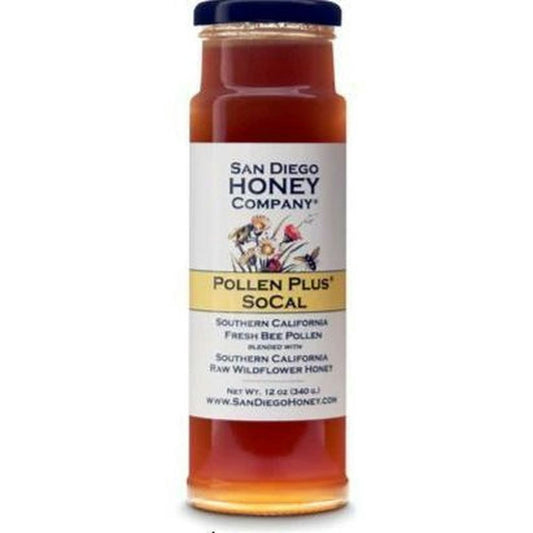 San Diego Pollen Plus Social Bee Pollen and Raw Honey - 12 Ounce (Pack of 12)