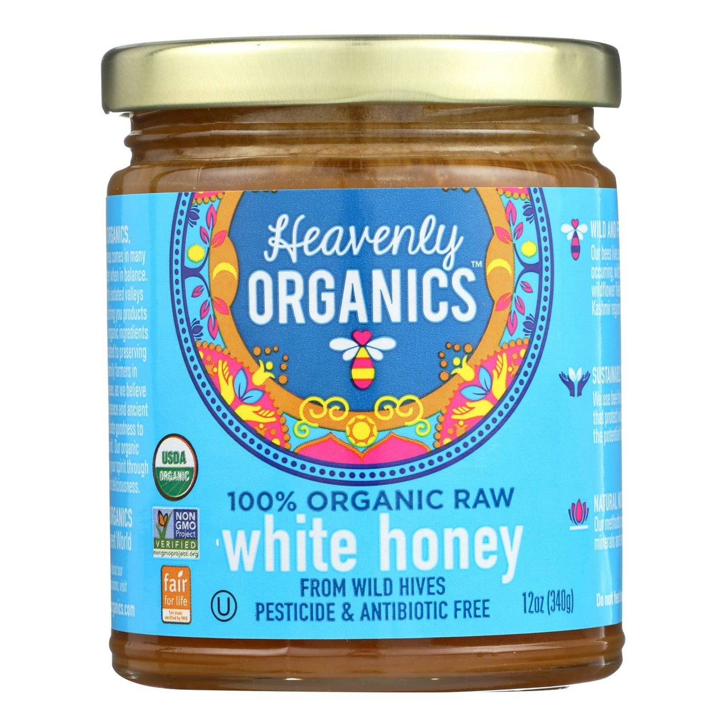 Heavenly Organics Honey White - 12 oz (Pack of 6)