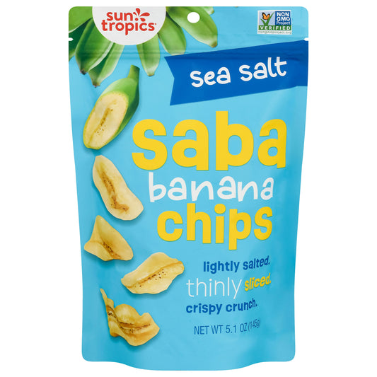Sun Tropics Chips Banana Sea Salt 5.1 Oz (Pack of 12)
