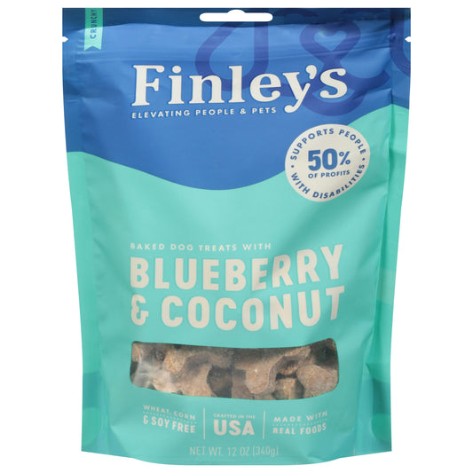 Finleys Biscuit Dog Bluberry Coconut 12 Oz Pack of 6