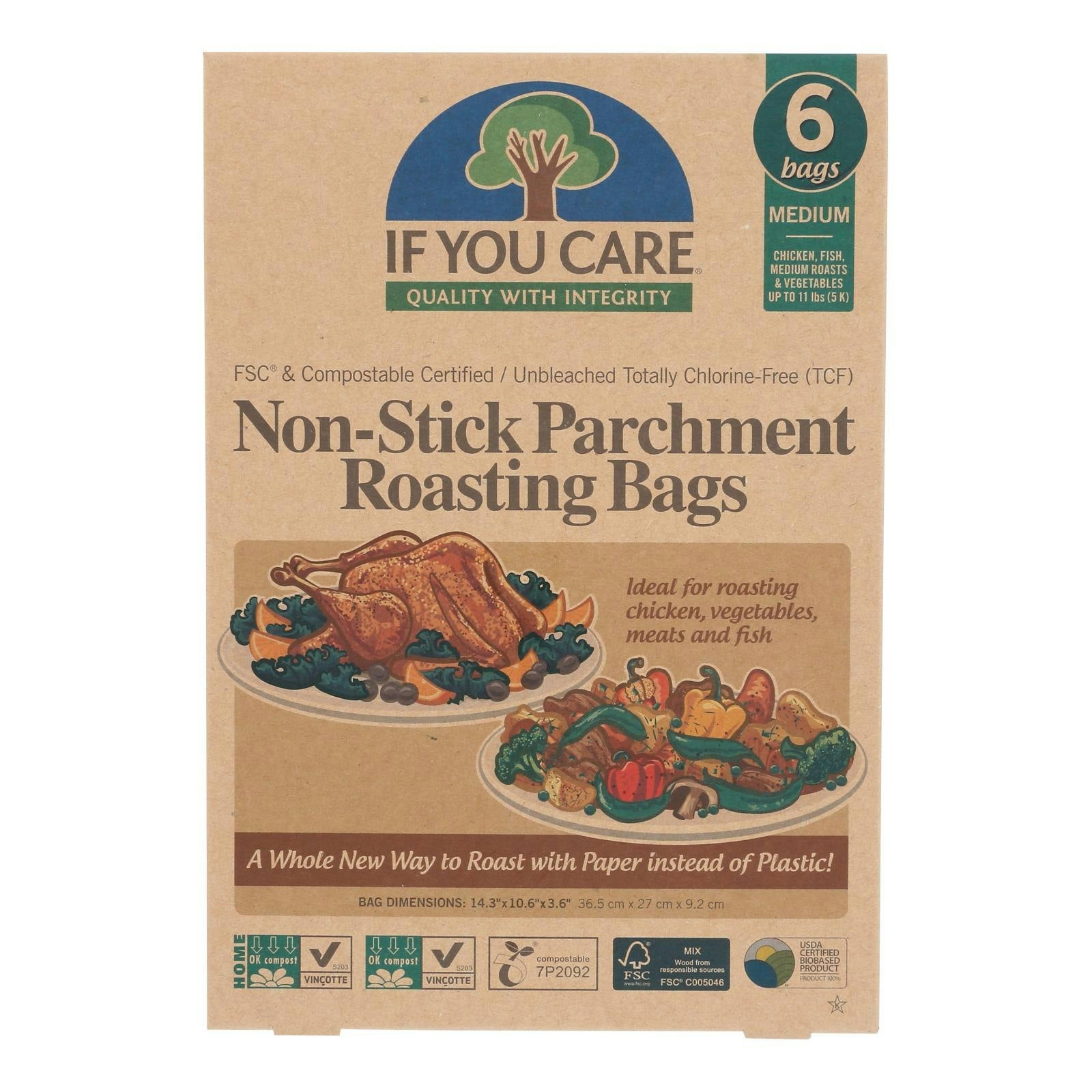 If You Care Parchment Bags - Non Stick - Medium - 6 count (Pack of 8)