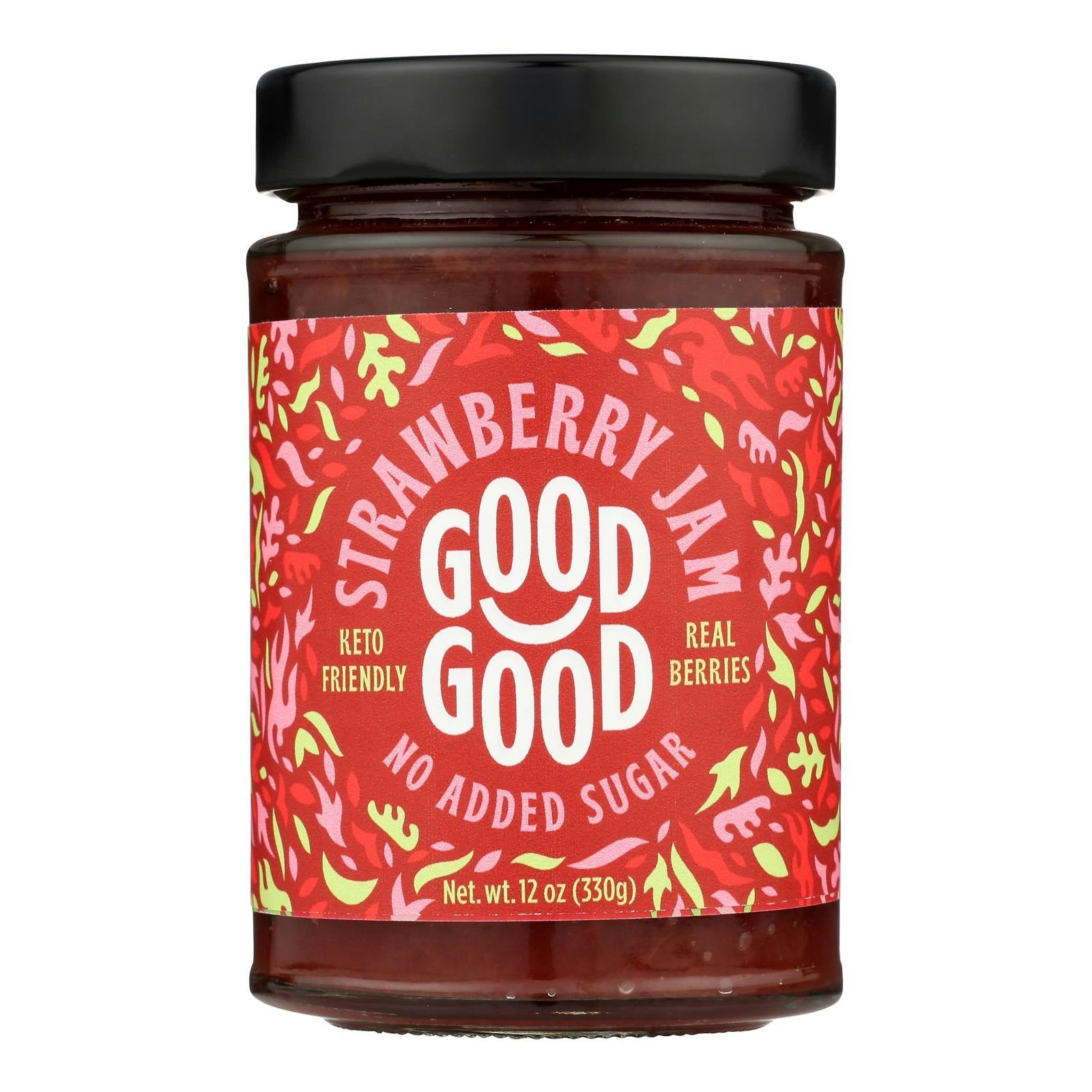 Good Good - Jam Strawberry No Sugar 12 oz (Pack of 6)