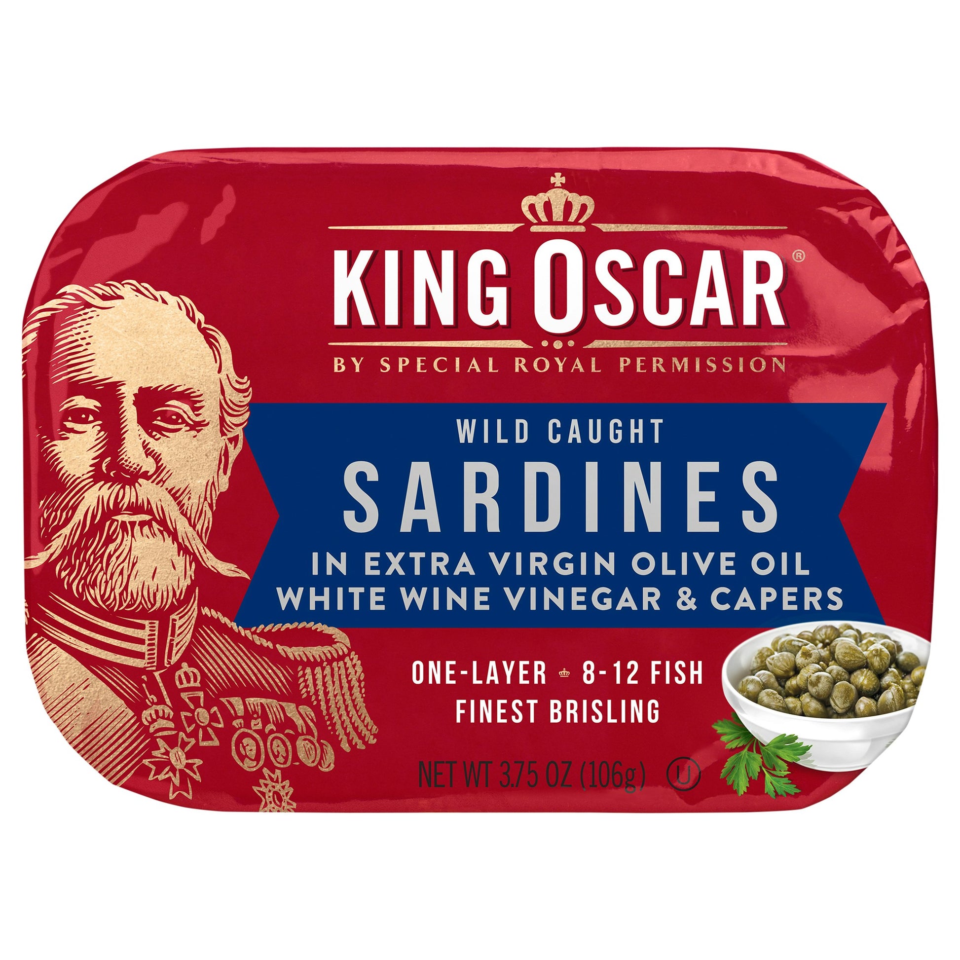 King Oscar Sardines Olive Oil Oil Vinegar 3.75 Oz Pack of 12