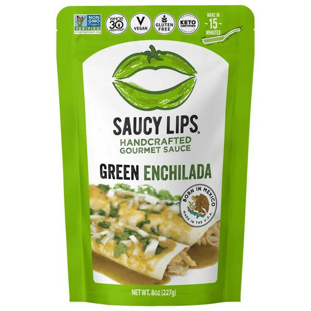 Saucy Lips Green Enchilada Sauce - 8 Ounce (Pack of 6)