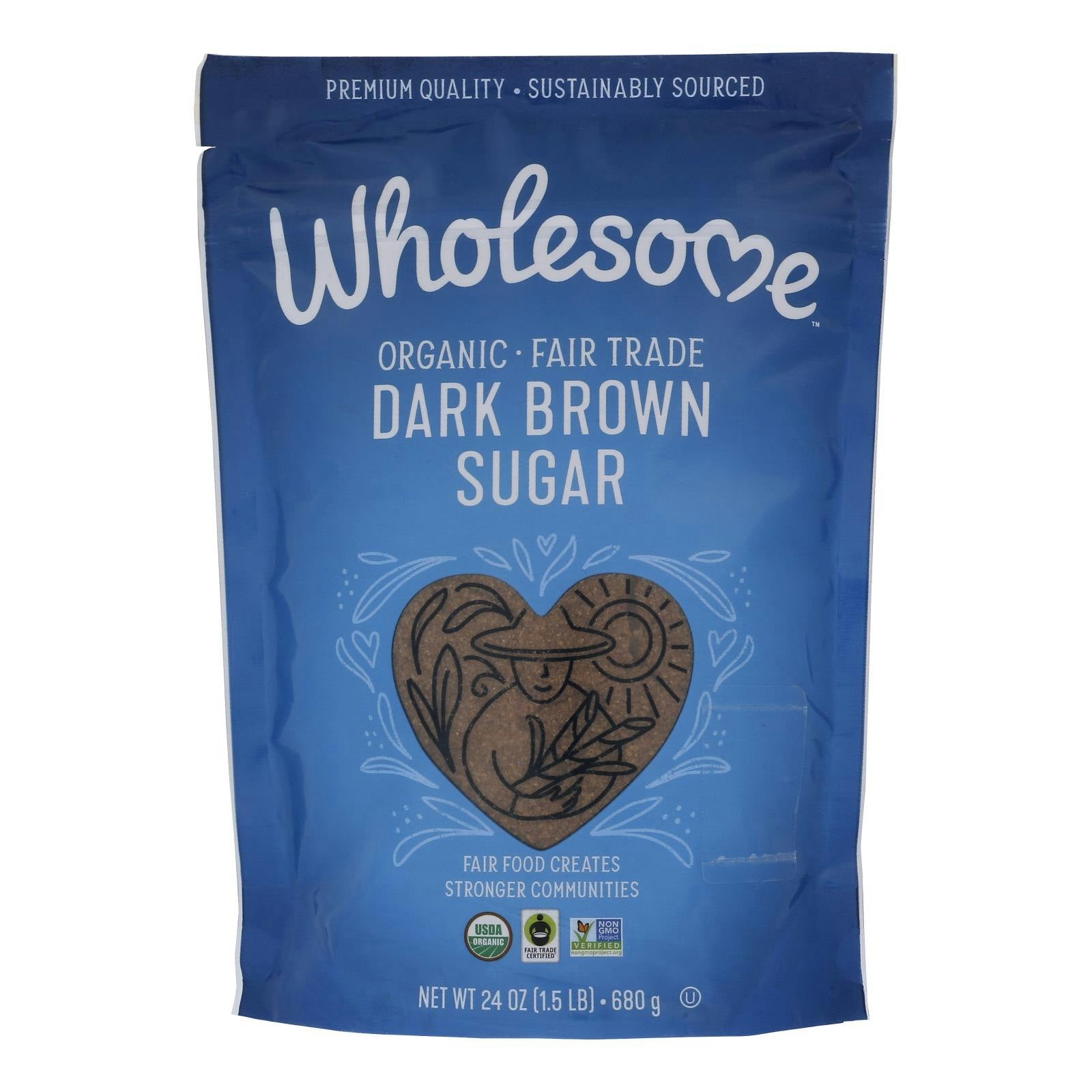 Wholesome Brown Sugar Ft Dark Organic - 24 oz (Pack of 3)