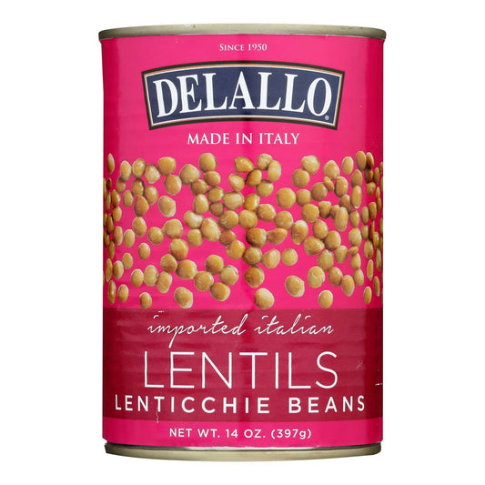 Delallo Petite Lentils Lenticchie Beans 14 Oz Pack of 12