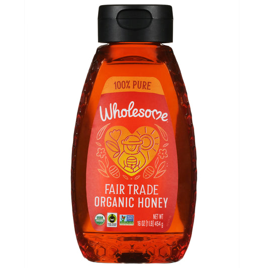 Wholesome Sweeteners Honey - Organic - Amber - Squeeze Bottle - 16 oz (Pack of 6)