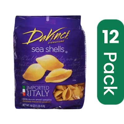 Davinci Pasta Sea Shells 16 Oz (Pack Of 12)