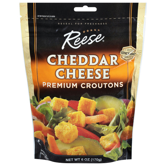Reese Crouton Cheddar Cheese 6 Oz (Pack of 12)