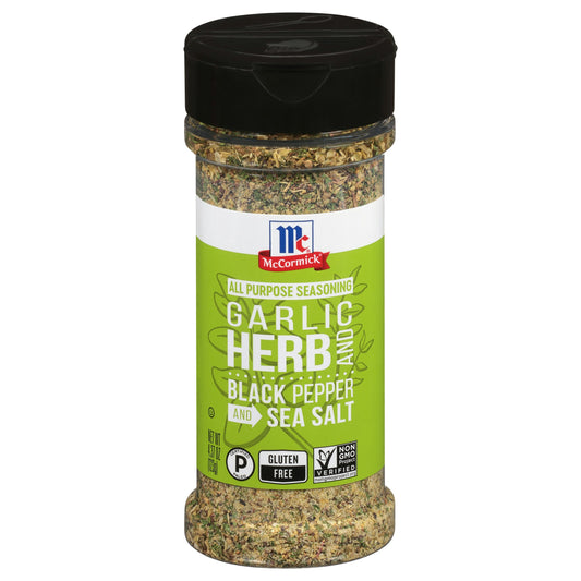 Mc Cormick Spice Black Pepper and Sea Salt Garlic Herb 4.37 Oz Pack of 6
