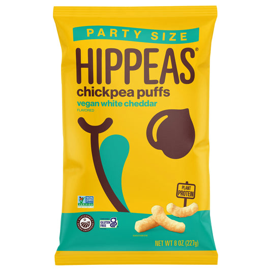 Hippeas Chickpea White Cheddar Chips Bag - 8 Oz (Pack of 6)