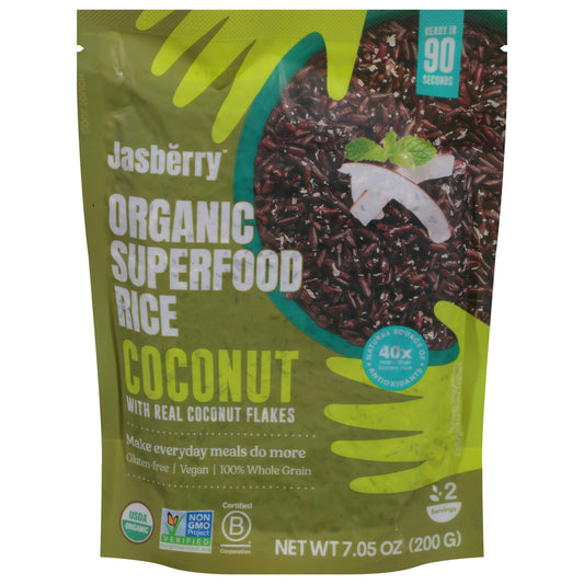 Jasberry Organic Ready To Eat Coconut Superfood Rice - 7.05 oz (Pack of 6)