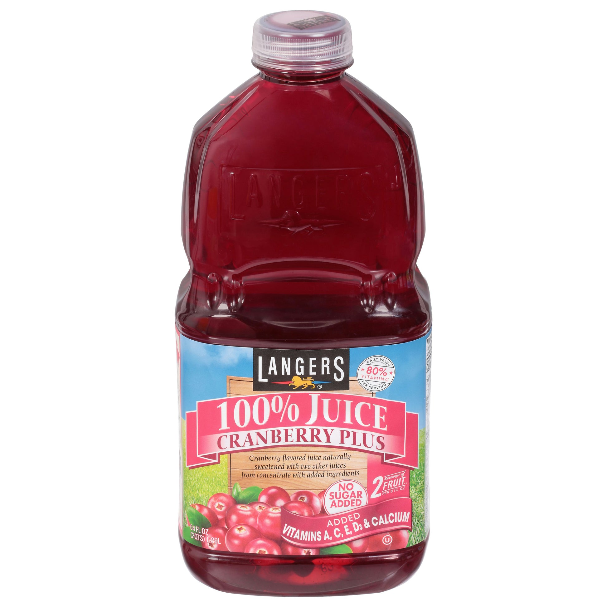 Langers Juice Cranberry 100% Plus 64 fl oz (Pack of 8)