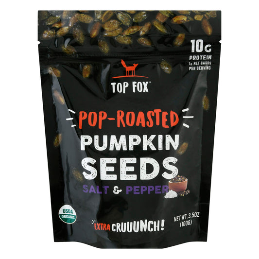 Top Fox Seeds Pumpkin Roasted Salt Pepper 3.5 oz (Pack of 6)
