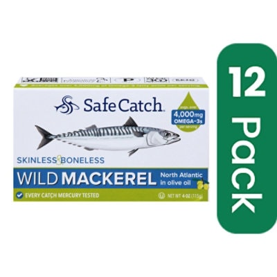 Safecatch Mackerel Oliveoil Boneless 4 oz (Pack of 12)