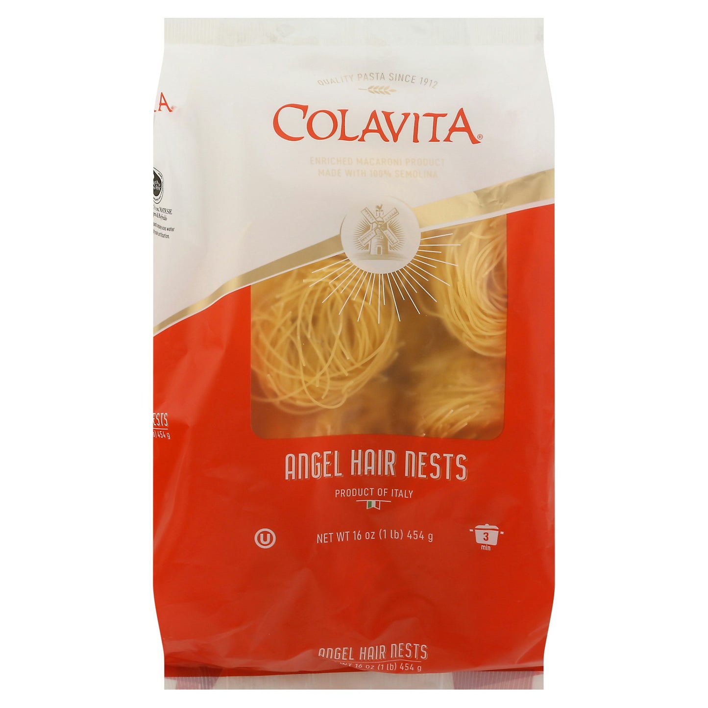 Colavita Pasta Nest Angel Hair 16 Oz Pack of 12