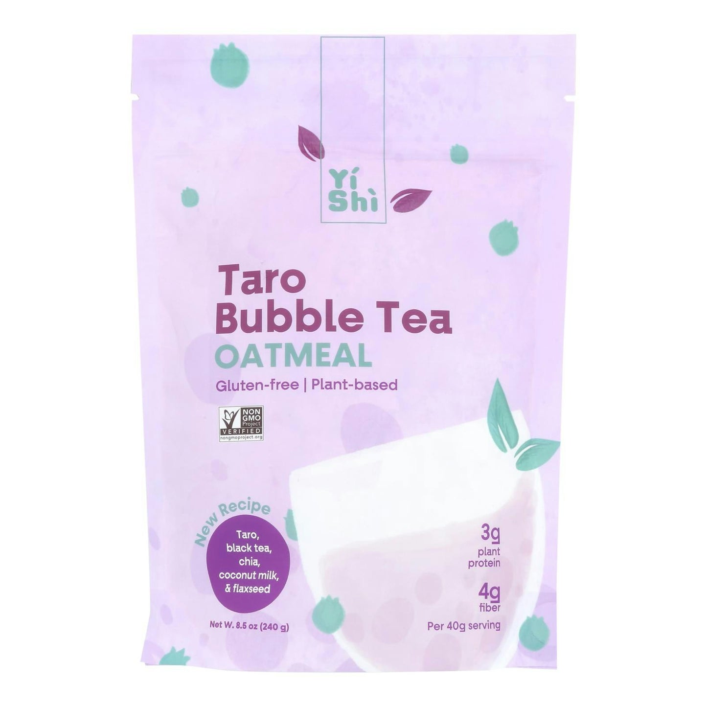 Yishi Oatmeal Taro Bubble Tea 8.5 Oz (Pack Of 5)