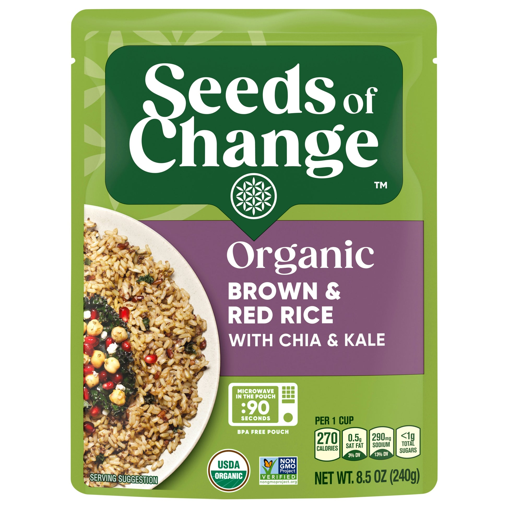 Seeds Of Change Rice Red With Chia Kale 8.5 oz (Pack of 12)