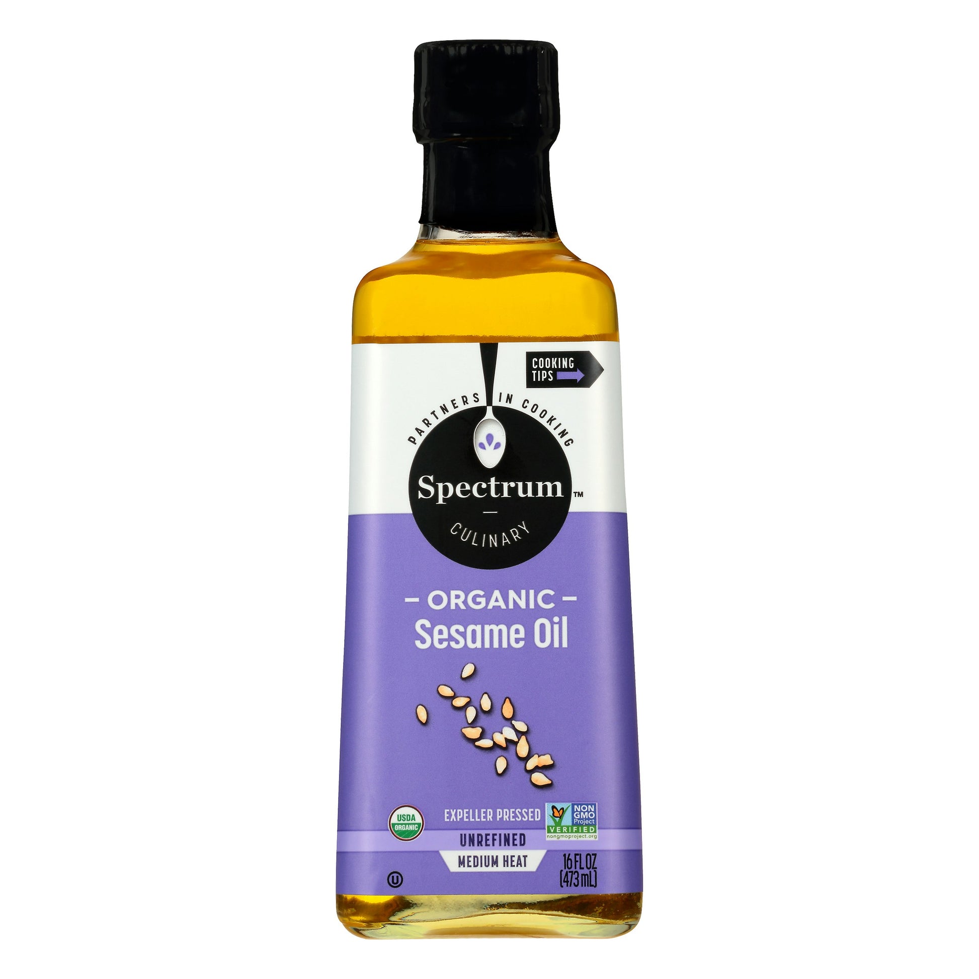 Spectrum Naturals Oil Sesame Unrefined Organic 16 FO (Pack of 6)