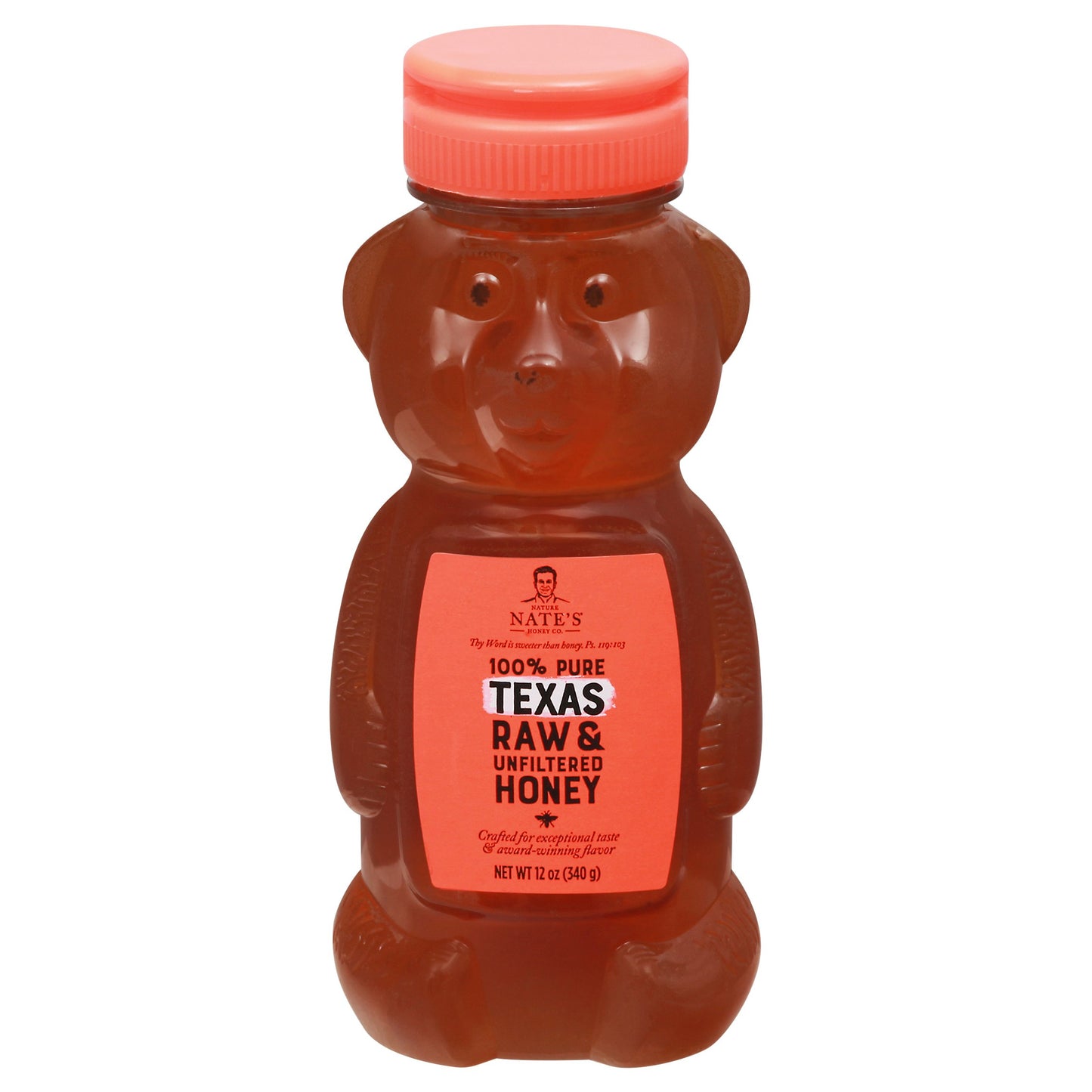 Nature Nate's Raw Unfiltered Texas Honey 12 oz (Pack of 6)